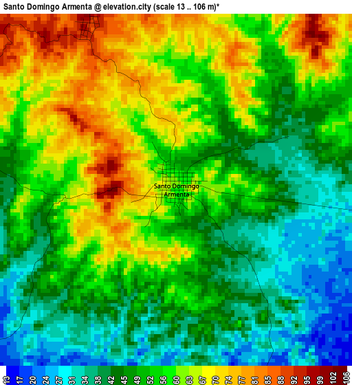 Santo Domingo Armenta elevation map