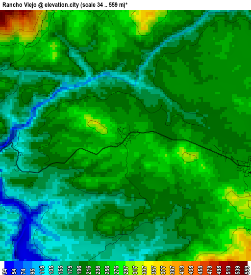 Rancho Viejo elevation map