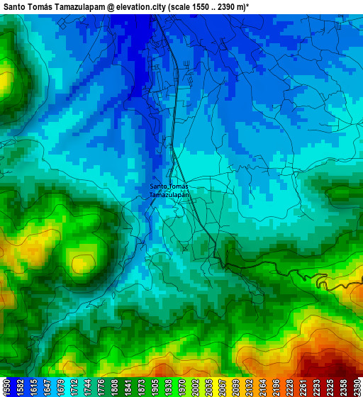 Santo Tomás Tamazulapam elevation map