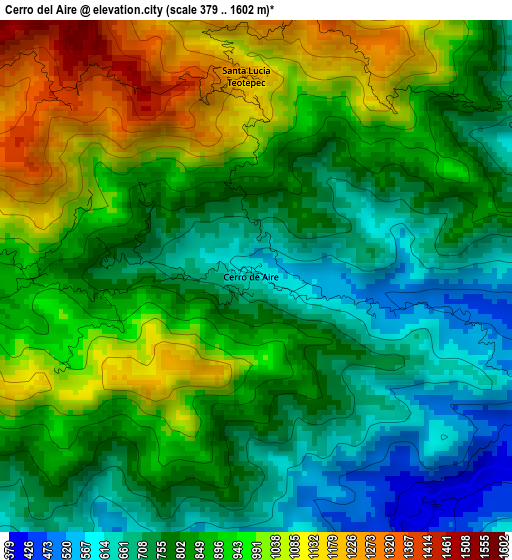 Cerro del Aire elevation map