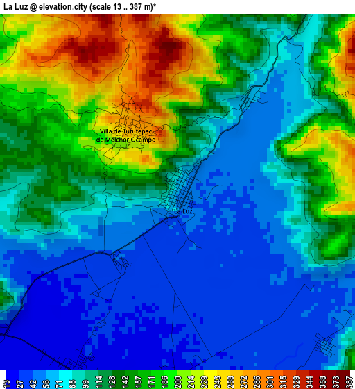 La Luz elevation map