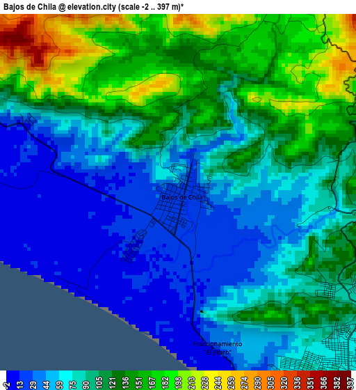 Bajos de Chila elevation map
