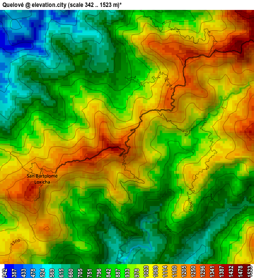 Quelové elevation map