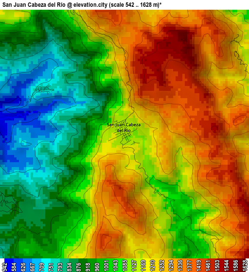 San Juan Cabeza del Río elevation map