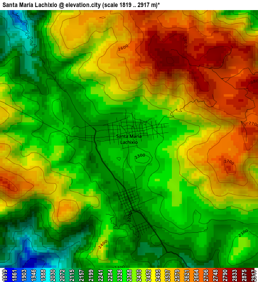 Santa María Lachixío elevation map