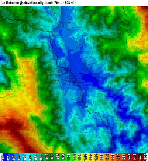 La Reforma elevation map