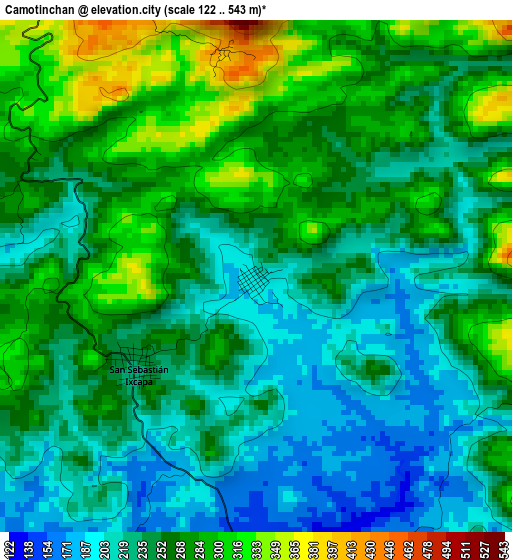 Camotinchan elevation map