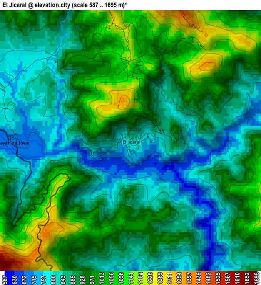 El Jicaral elevation map