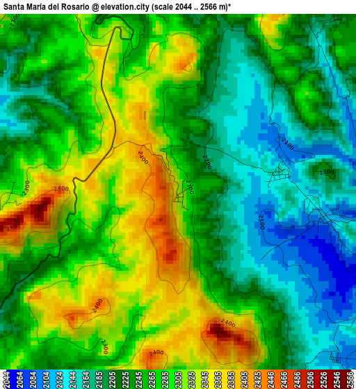 Santa María del Rosario elevation map