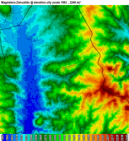 Magdalena Zahuatlán elevation map