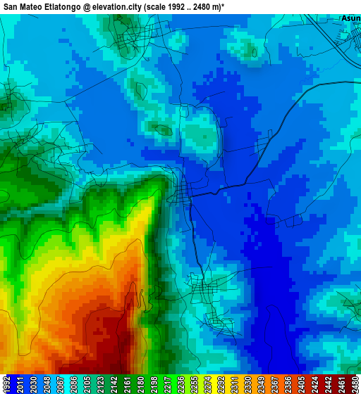 San Mateo Etlatongo elevation map