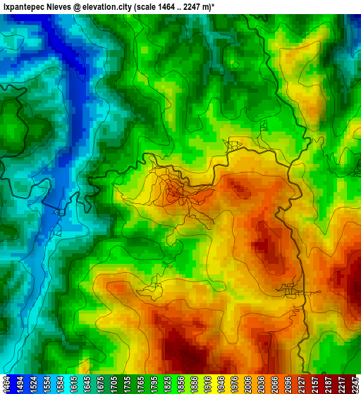 Ixpantepec Nieves elevation map