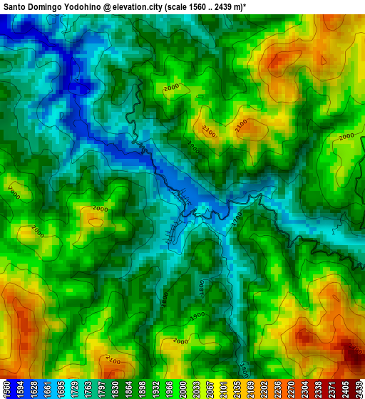 Santo Domingo Yodohino elevation map