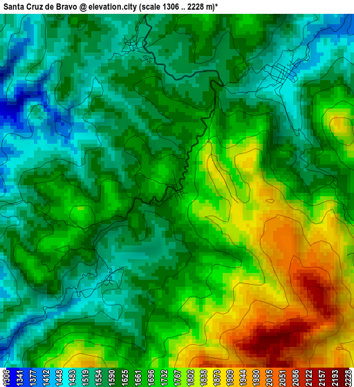 Santa Cruz de Bravo elevation map