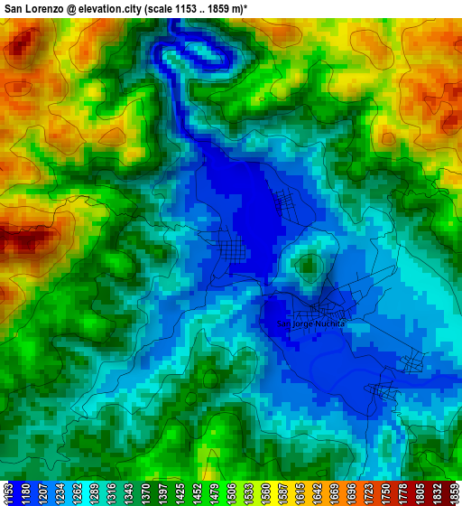 San Lorenzo elevation map