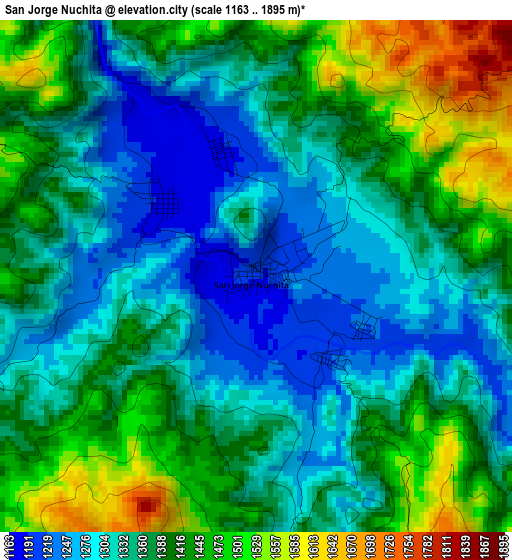 San Jorge Nuchita elevation map