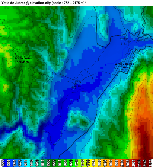 Yetla de Juárez elevation map