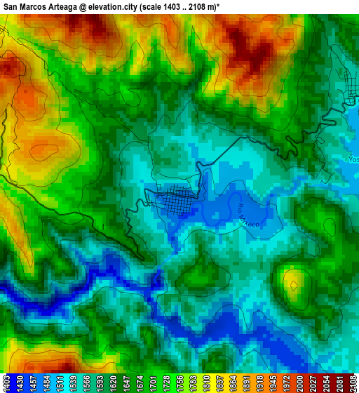 San Marcos Arteaga elevation map