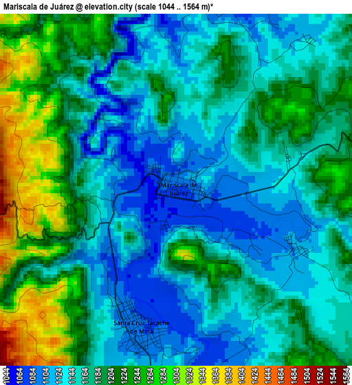 Mariscala de Juárez elevation map