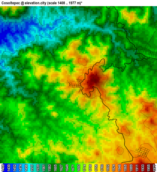 Cosoltepec elevation map