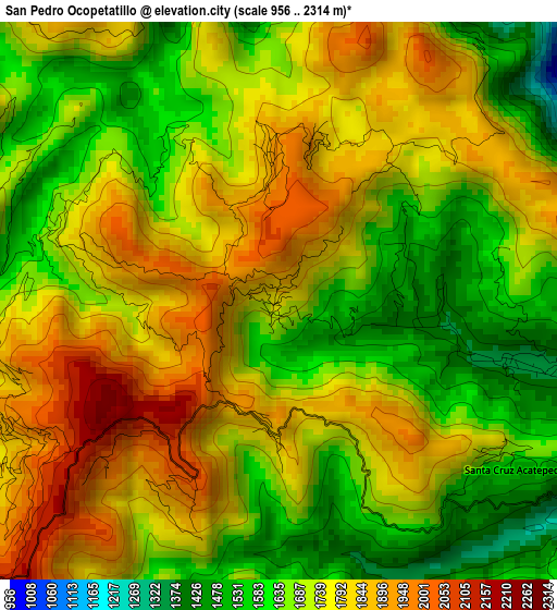 San Pedro Ocopetatillo elevation map