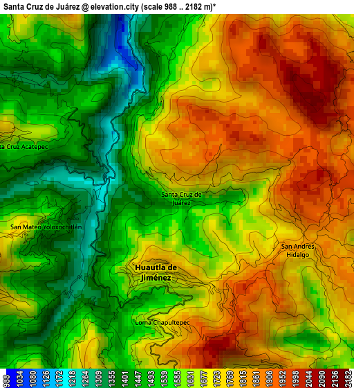 Santa Cruz de Juárez elevation map