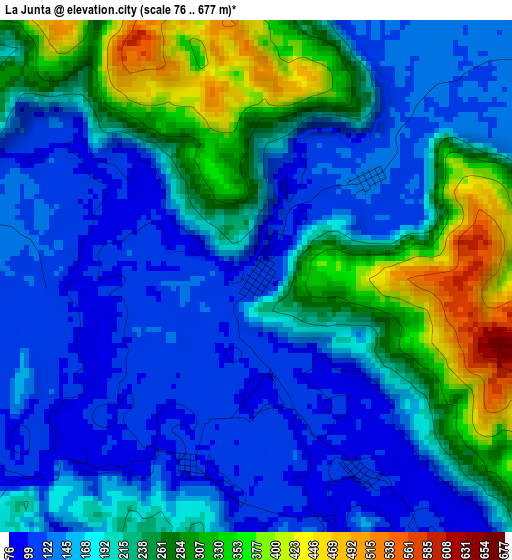 La Junta elevation map