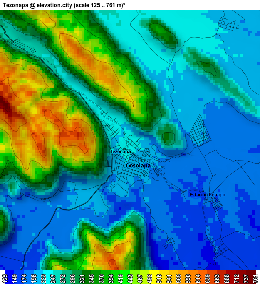 Tezonapa elevation map