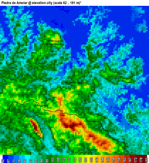 Piedra de Amolar elevation map
