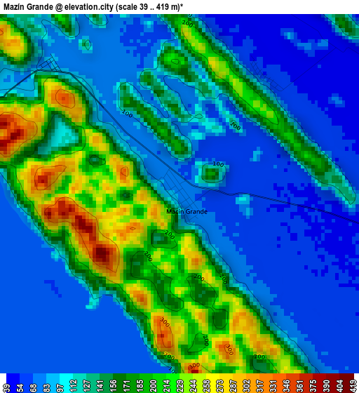 Mazín Grande elevation map