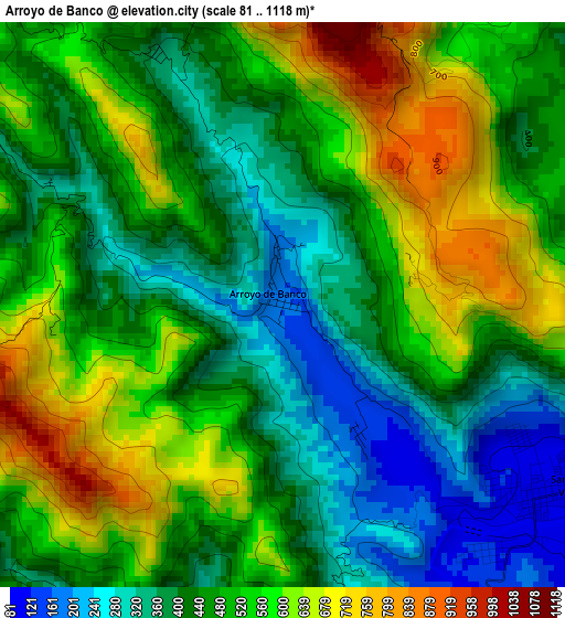 Arroyo de Banco elevation map