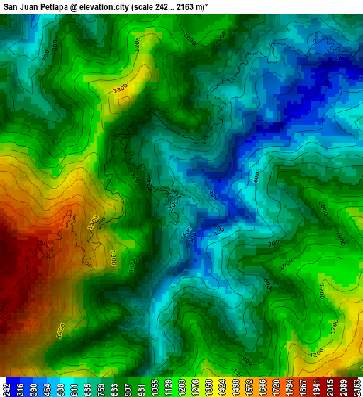 San Juan Petlapa elevation map