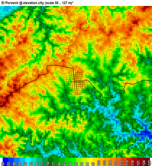 El Porvenir elevation map