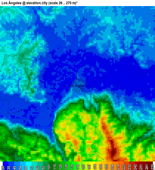 Los Ángeles elevation map