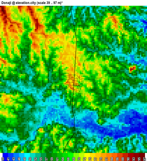 Donaji elevation map