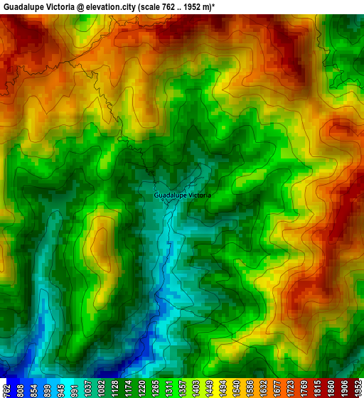 Guadalupe Victoria elevation map