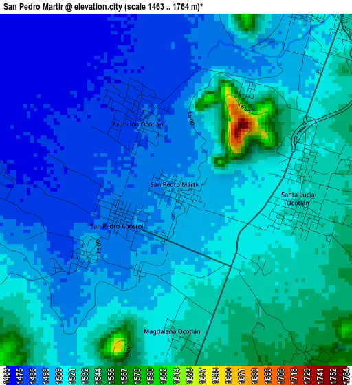 San Pedro Martir elevation map