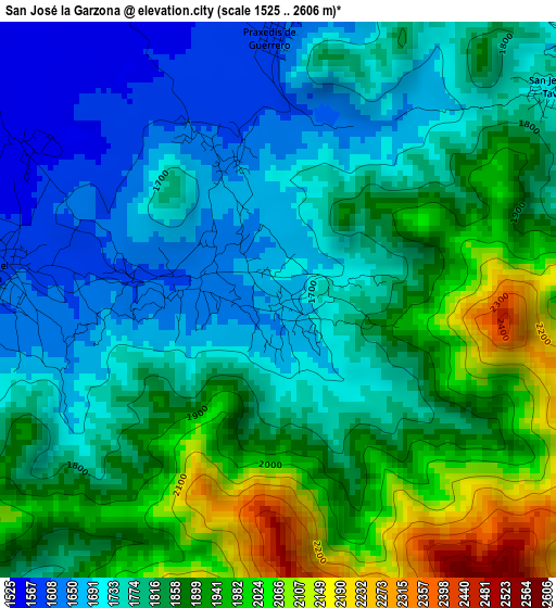 San José la Garzona elevation map