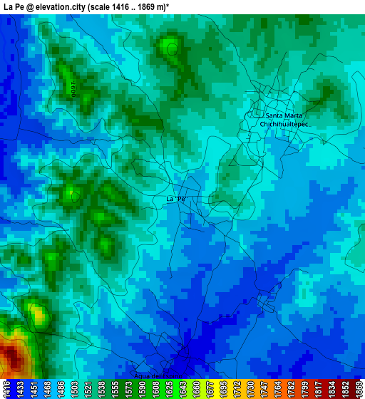 La Pe elevation map