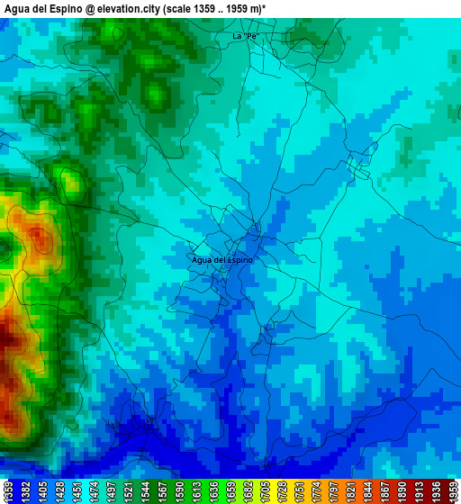 Agua del Espino elevation map