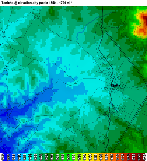 Taniche elevation map