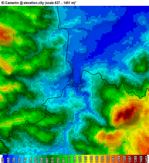 El Camarón elevation map