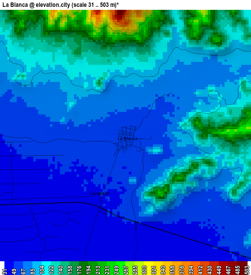 La Blanca elevation map