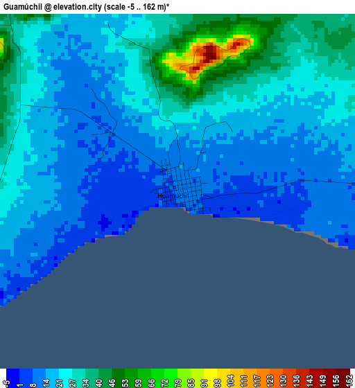 Guamúchil elevation map