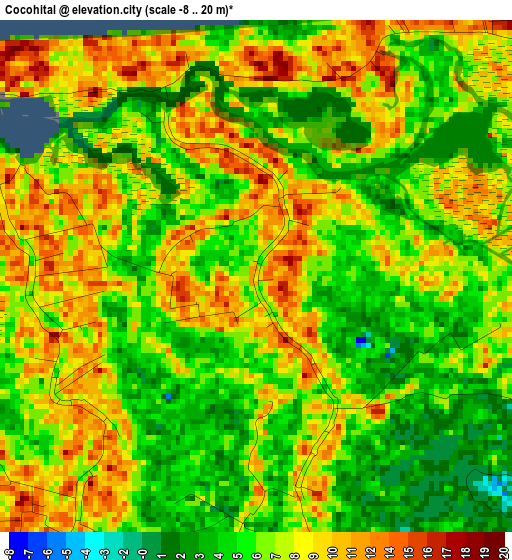 Cocohital elevation map