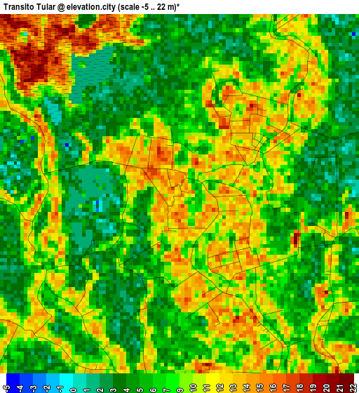 Transito Tular elevation map