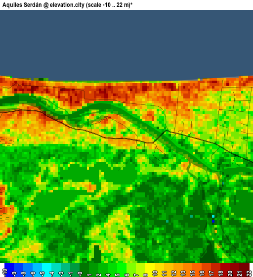 Aquiles Serdán elevation map