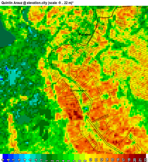 Quintín Arauz elevation map