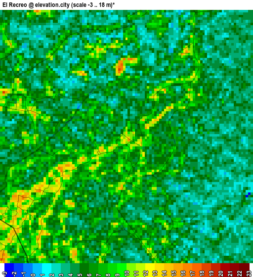 El Recreo elevation map