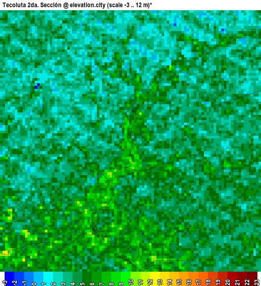 Tecoluta 2da. Sección elevation map